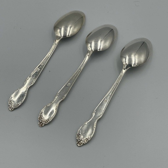 3 Qty Vintage Wm. Rogers Silver Lady Densmore Teaspoons 6 1/8 in Replacement - Picture 3 of 6